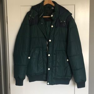 Divided Puffy Hooded Jacket, L